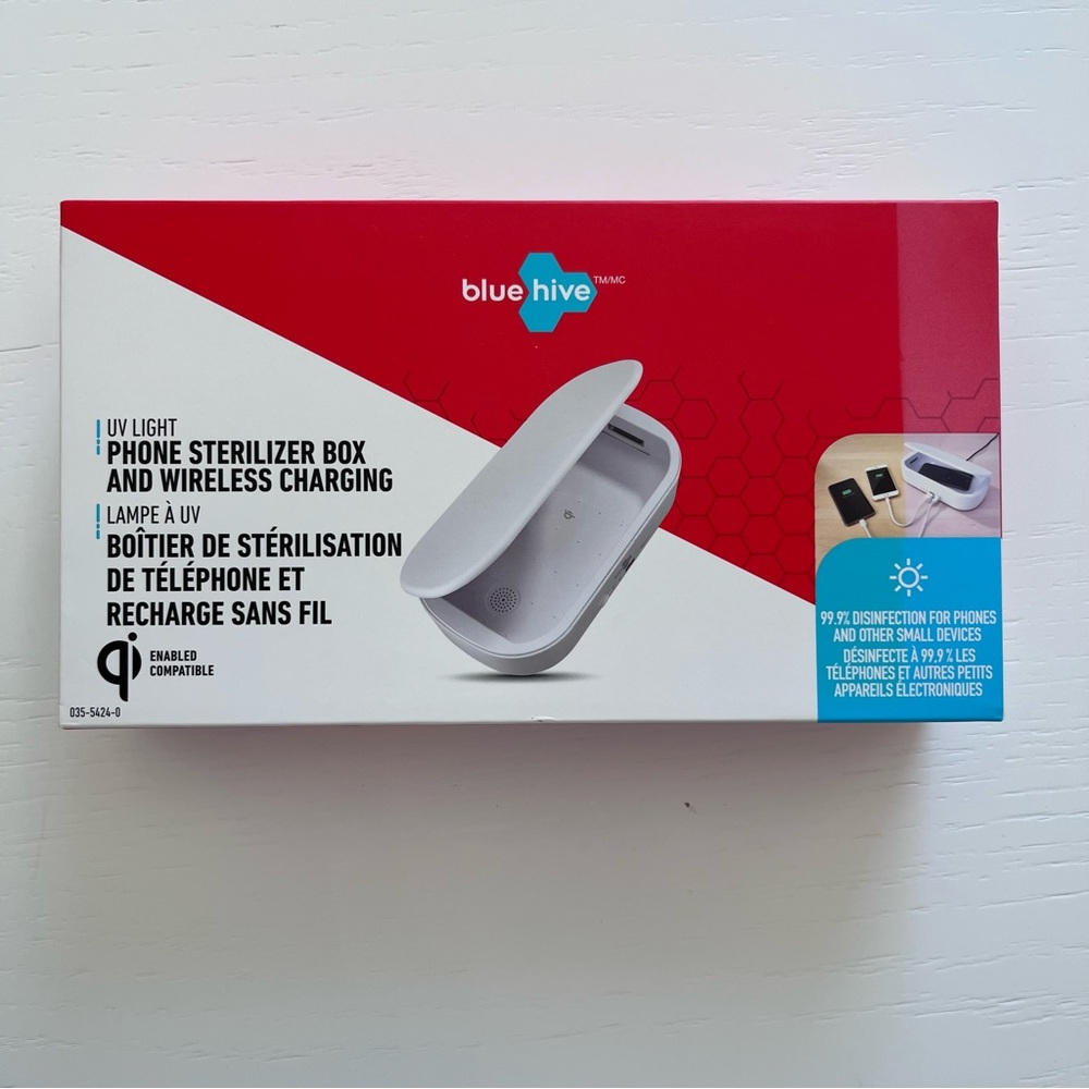 Bluehive Phone Sterilizer Box with Wireless Charging.